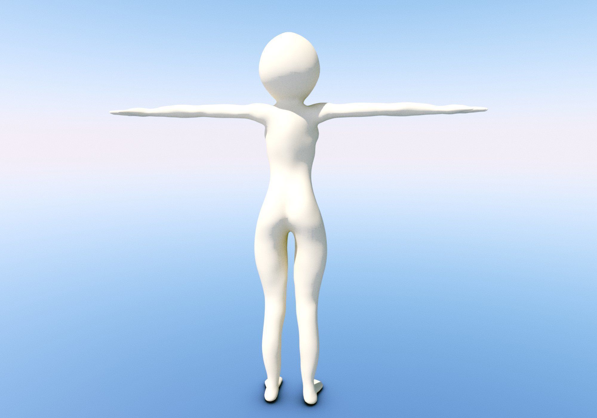 Anime - or - Loli base model Free low-poly 3D model_15