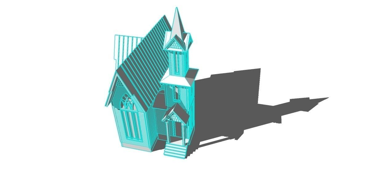 Gothic Church Free 3D print model_1