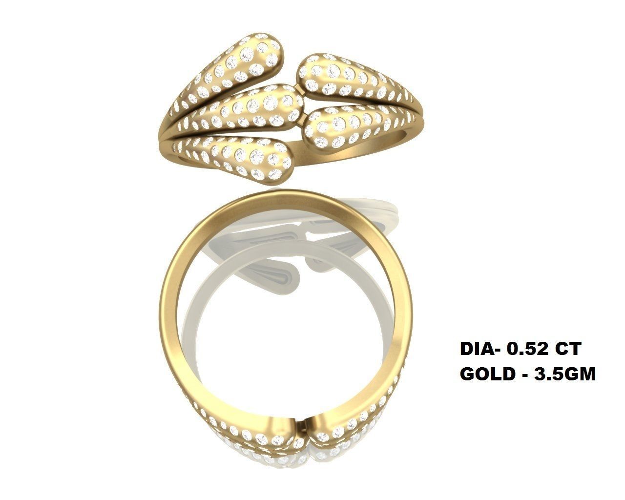 BULK-3DM-With Gems-RING 333 Files 3D print model_327