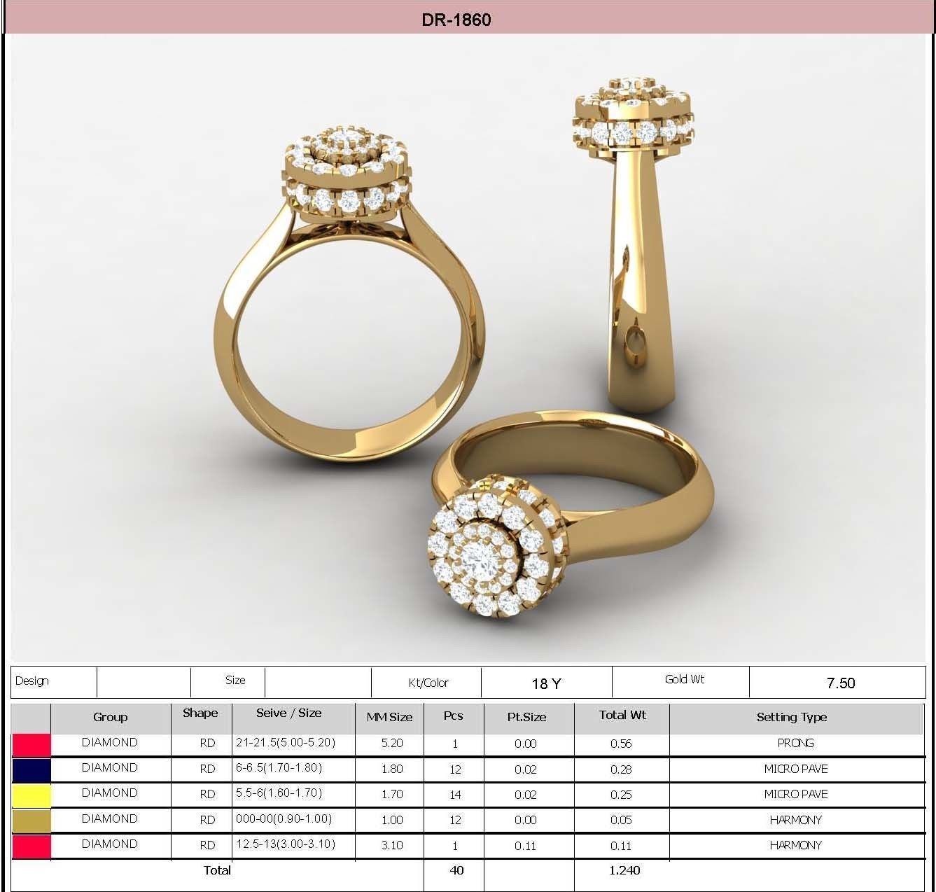 BULK-3DM-With Gems-RING 333 Files 3D print model_220