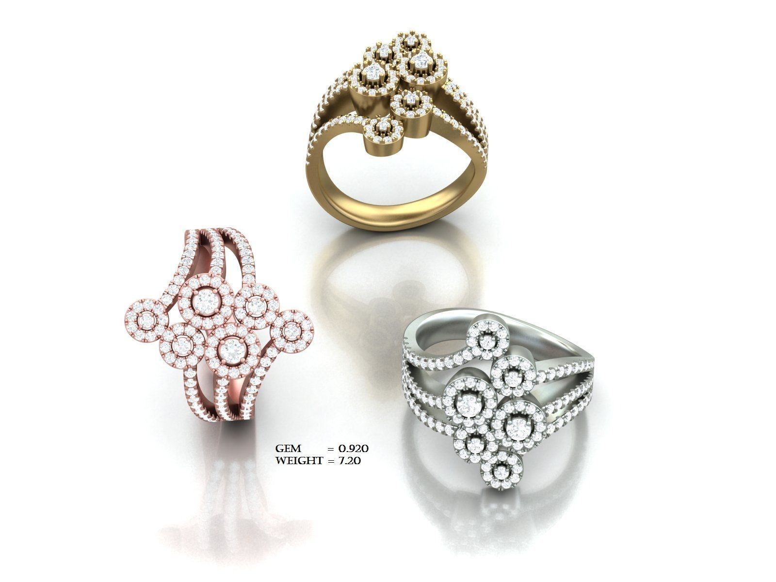 BULK-3DM-With Gems-RING 333 Files 3D print model_231