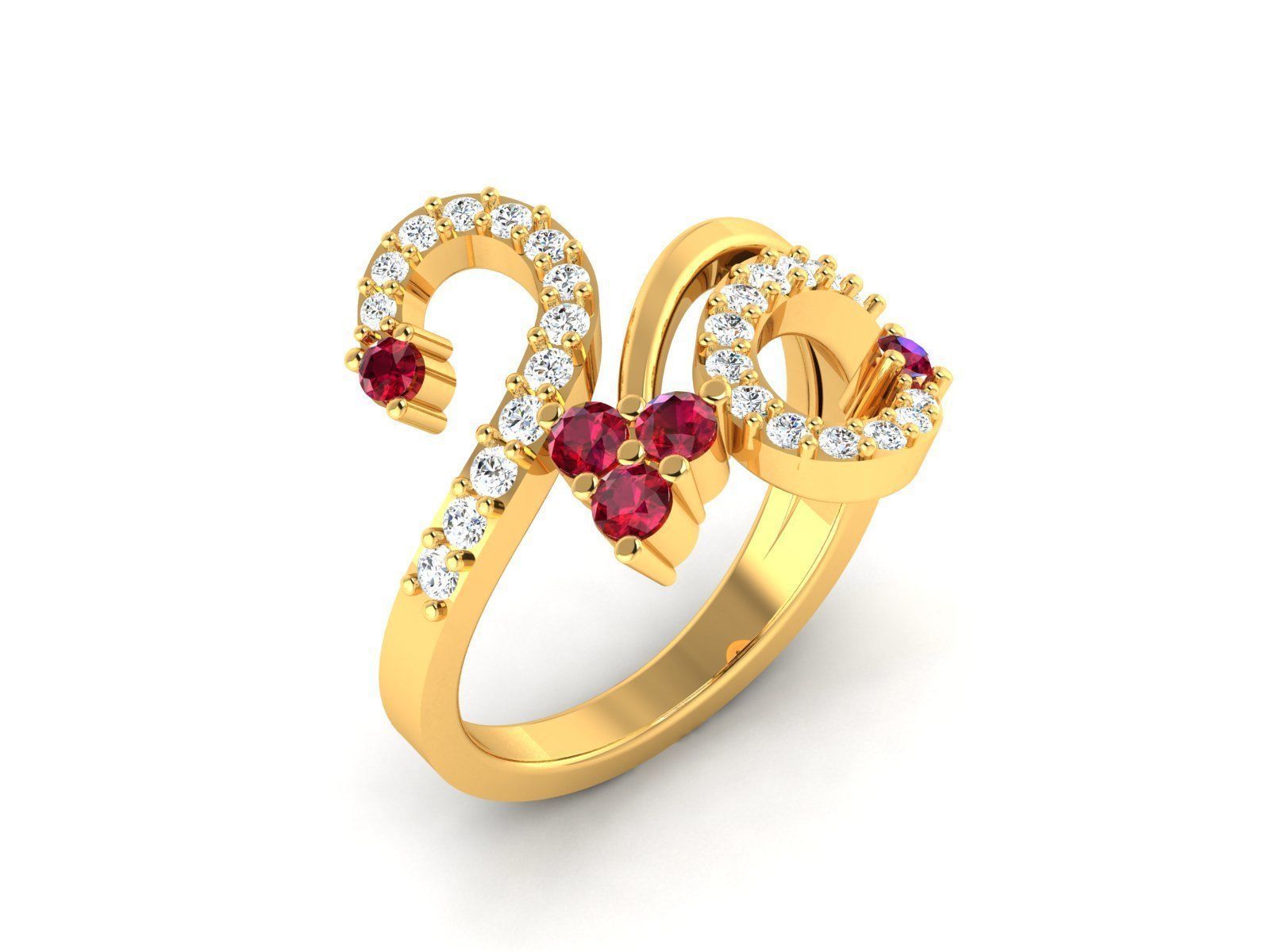 BULK-3DM-With Gems-RING 333 Files 3D print model_161