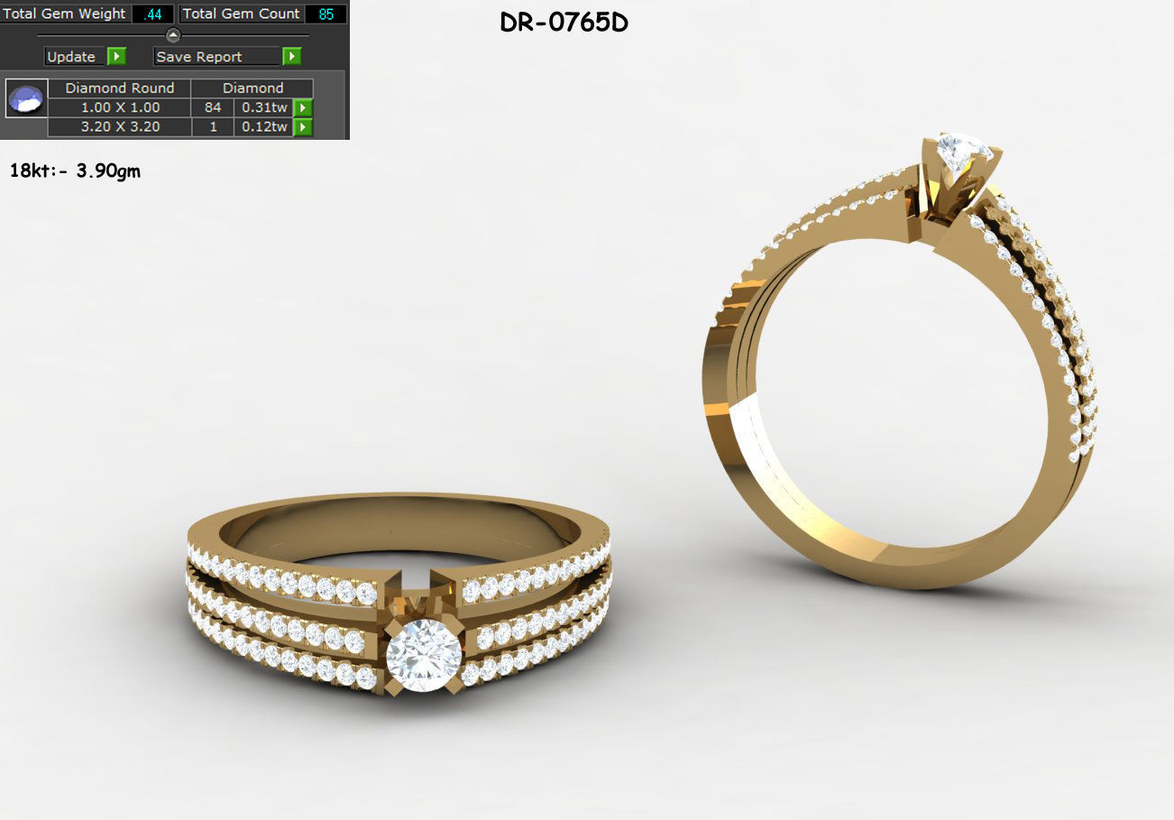 BULK-3DM-With Gems-RING 333 Files 3D print model_172
