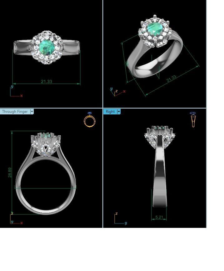 BULK-3DM-With Gems-RING 333 Files 3D print model_147
