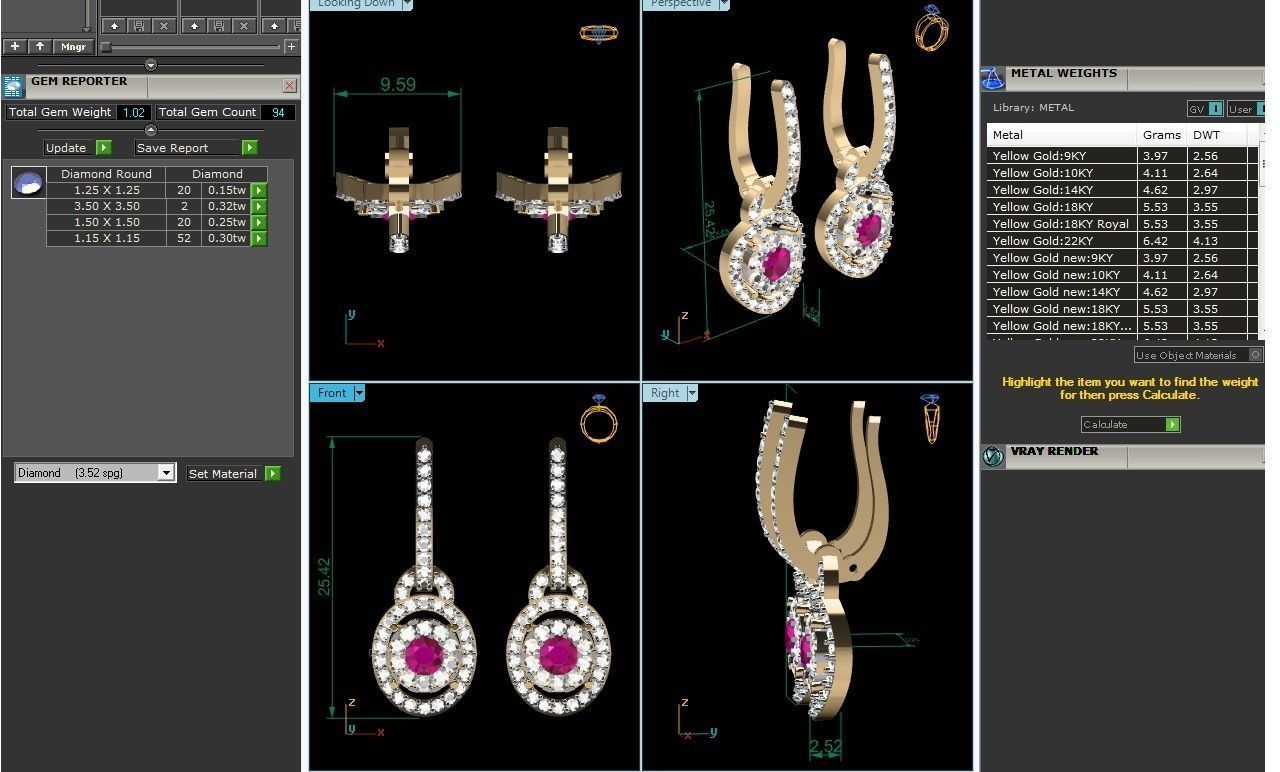 BULK-3DM-With Gems-RING 333 Files 3D print model_425