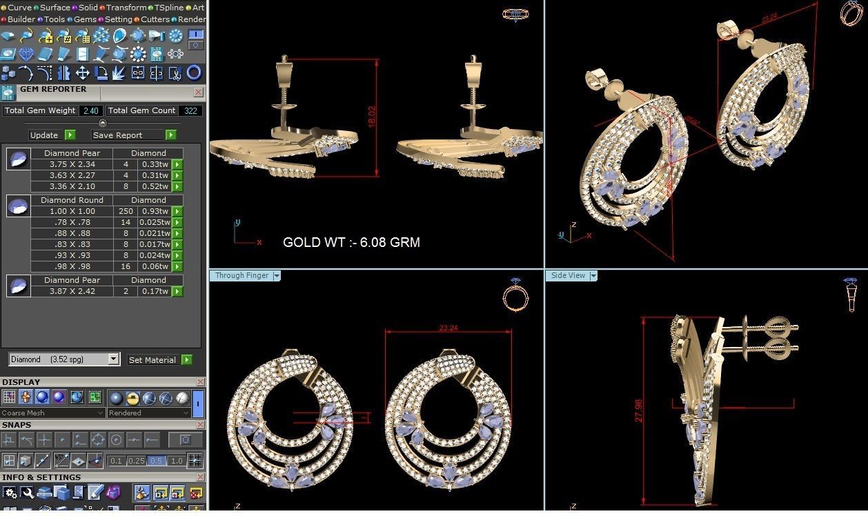 BULK-3DM-With Gems-RING 333 Files 3D print model_26