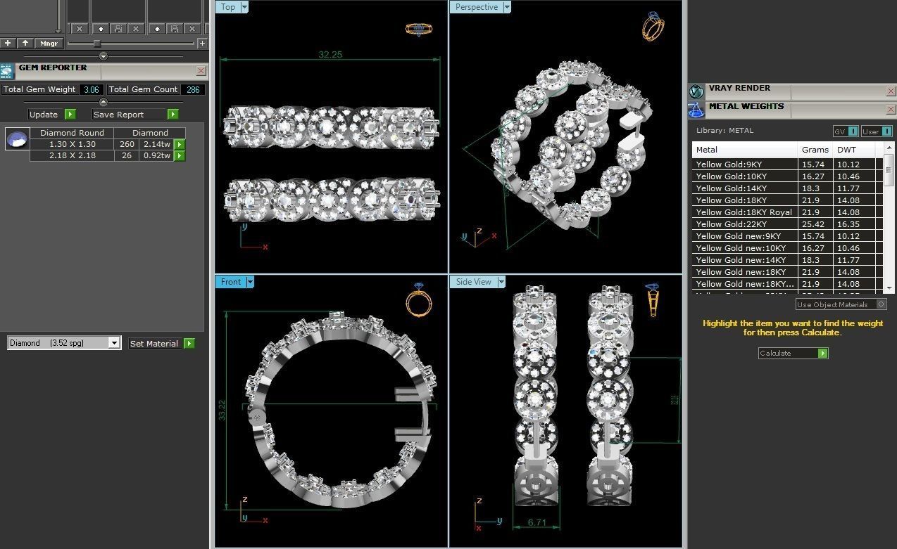 BULK-3DM-With Gems-RING 333 Files 3D print model_424