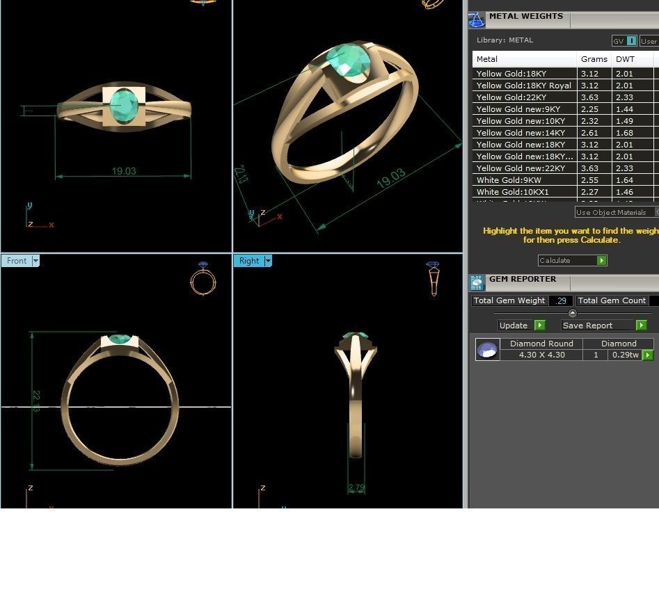 BULK-3DM-With Gems-RING 333 Files 3D print model_145
