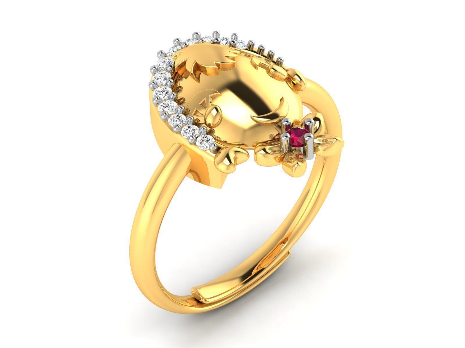 BULK-3DM-With Gems-RING 333 Files 3D print model_283