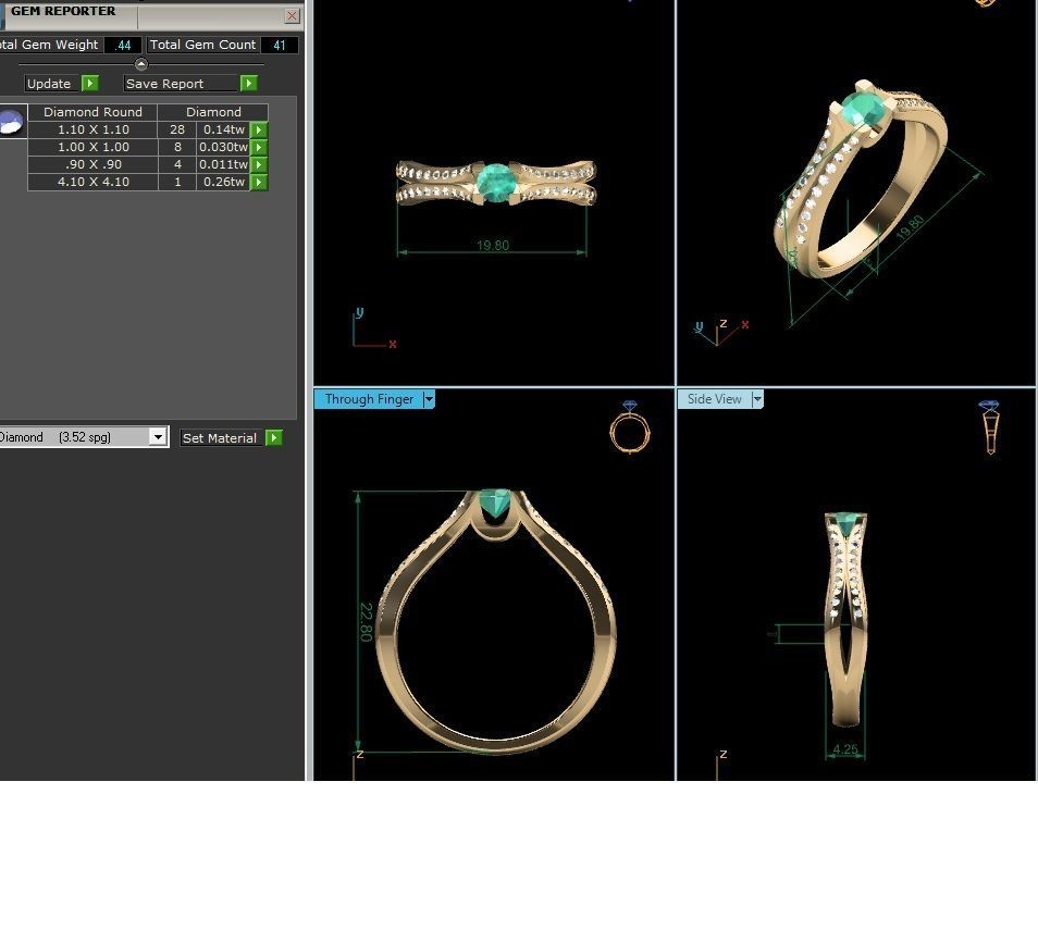 BULK-3DM-With Gems-RING 333 Files 3D print model_150