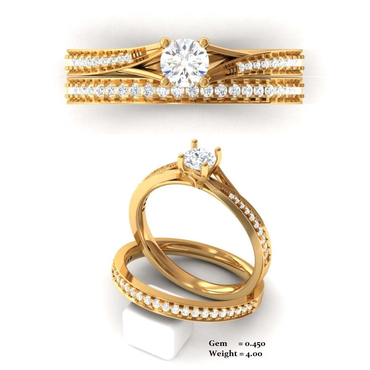 BULK-3DM-With Gems-RING 333 Files 3D print model_291