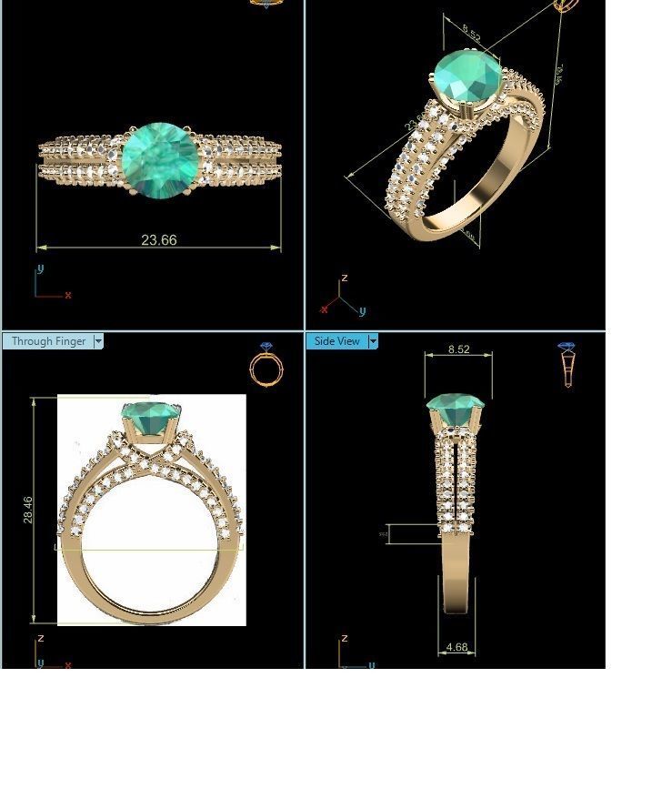 BULK-3DM-With Gems-RING 333 Files 3D print model_135