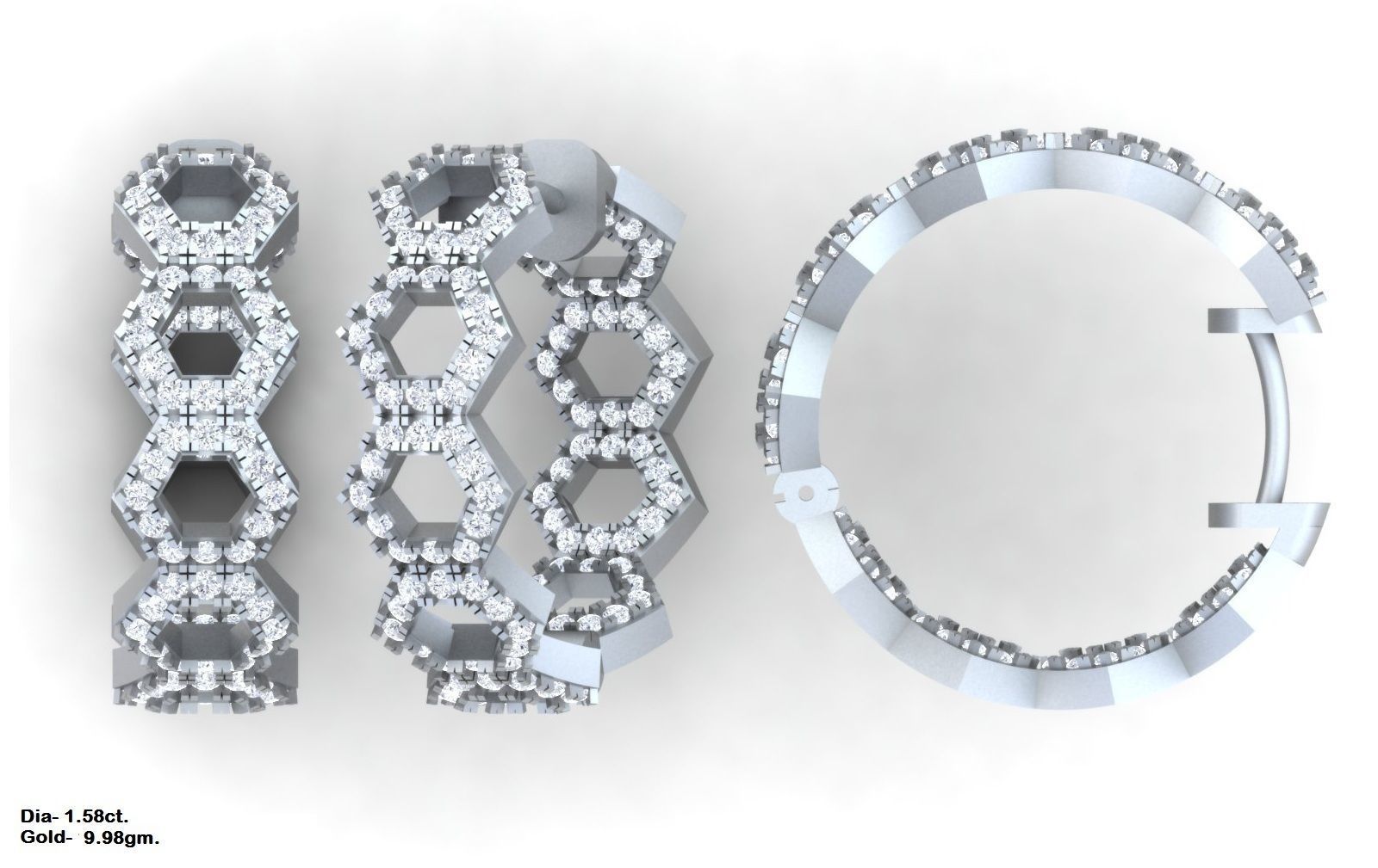 BULK-3DM-With Gems-RING 333 Files 3D print model_392