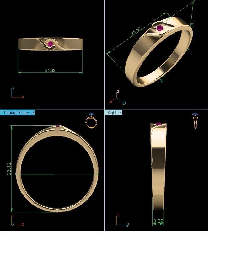 BULK-3DM-With Gems-RING 333 Files 3D print model_141