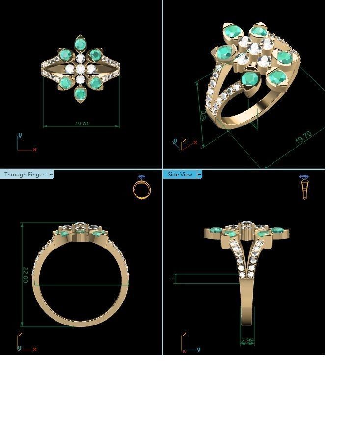 BULK-3DM-With Gems-RING 333 Files 3D print model_133