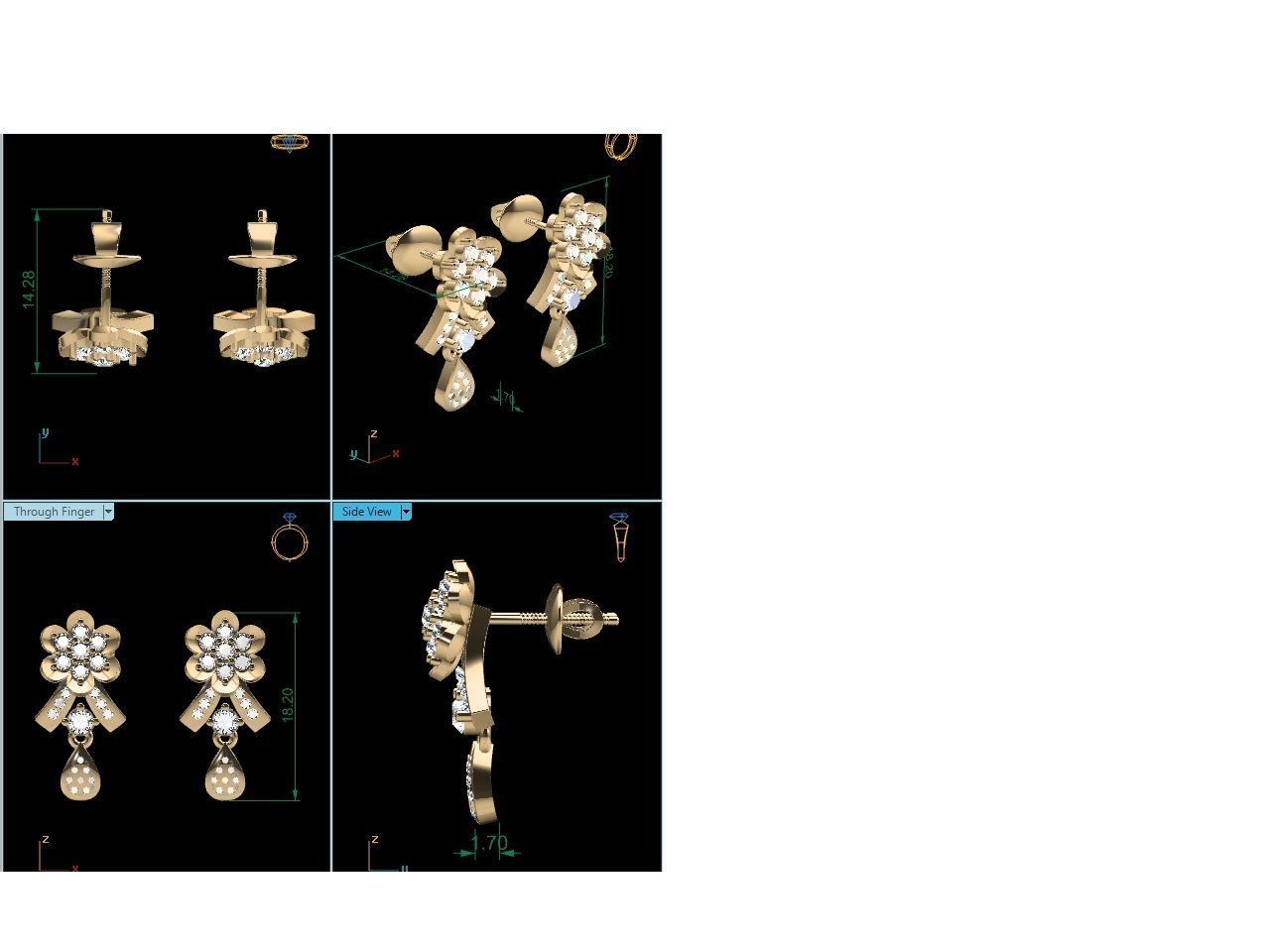 BULK-3DM-With Gems-RING 333 Files 3D print model_411