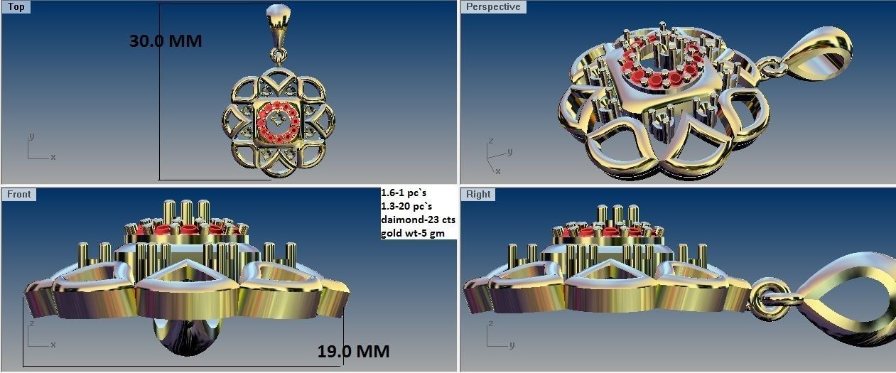 BULK-3DM-With Gems-RING 333 Files 3D print model_426