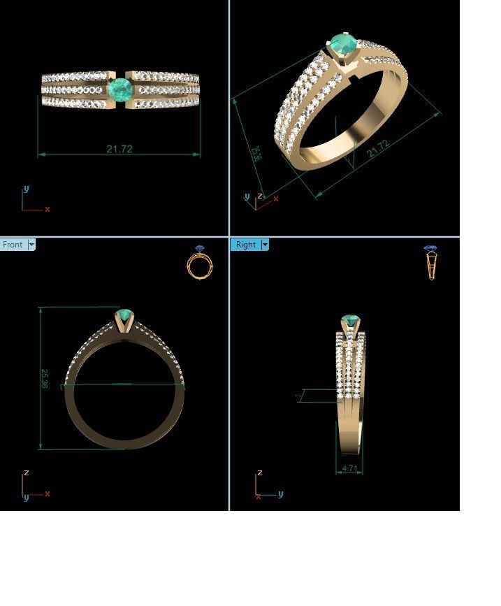 BULK-3DM-With Gems-RING 333 Files 3D print model_138