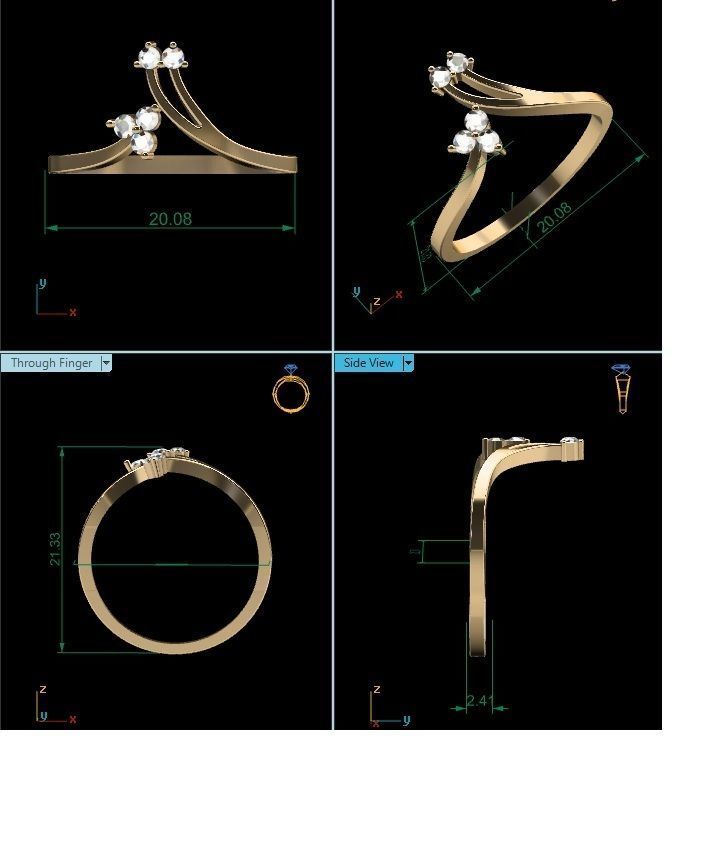BULK-3DM-With Gems-RING 333 Files 3D print model_134