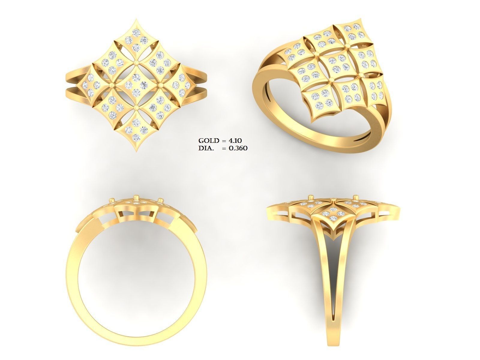 BULK-3DM-With Gems-RING 333 Files 3D print model_162