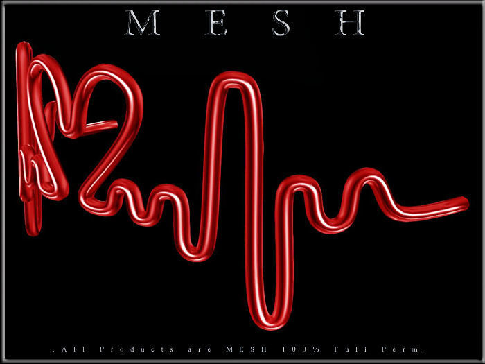 Love heart beat - Curved Low-poly 3D model_4