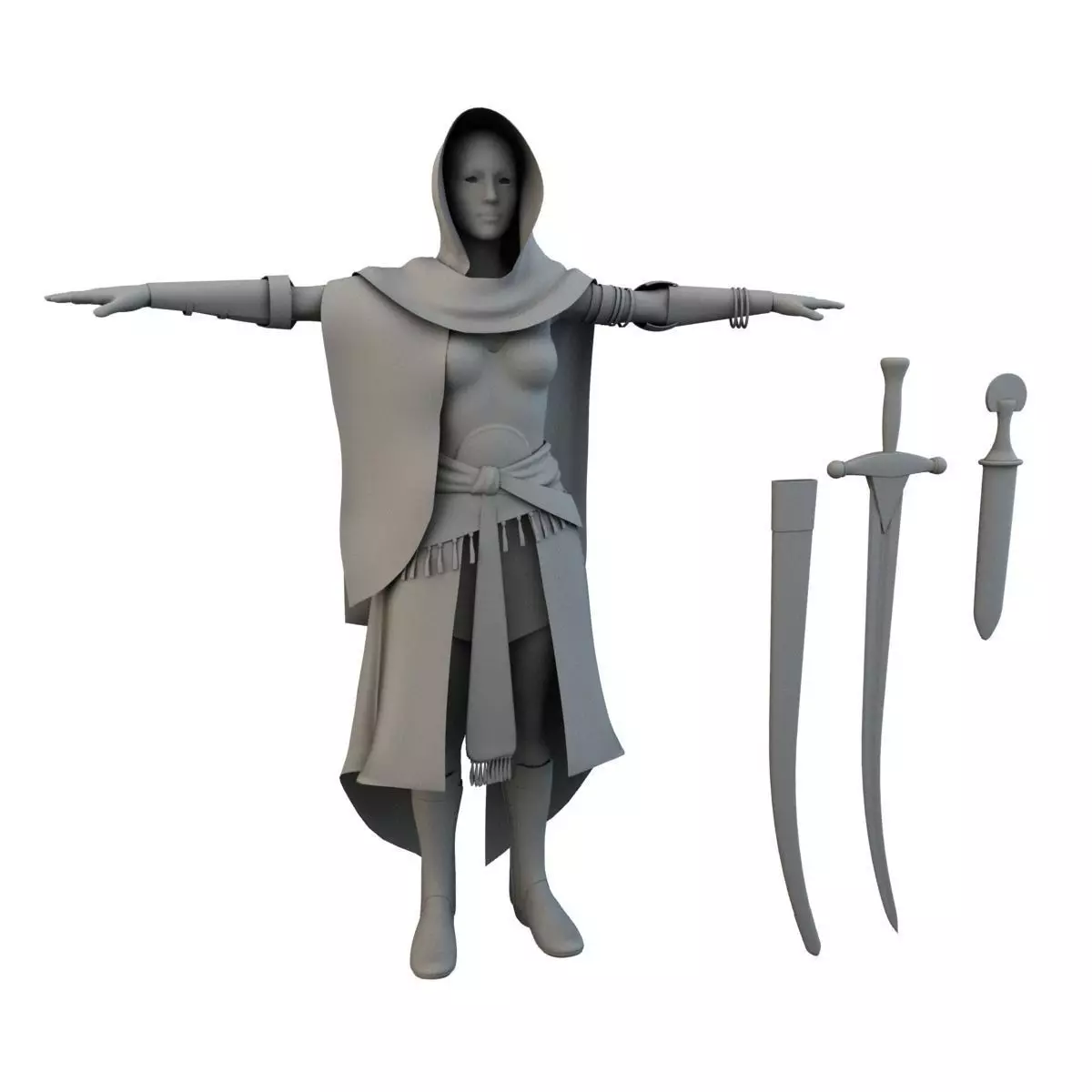 Arabian Secret 3D Woman Costume model Low-poly 3D model