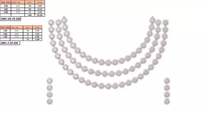 Golden Diamond Jewellery Set 