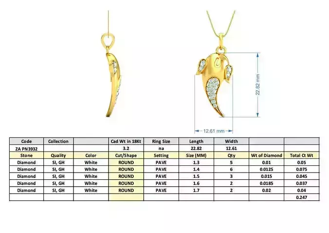 Lord Ganesh Golden Pendant With Diamonds 2