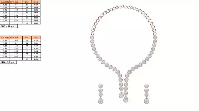 Rose Gold Jewellery Set With Diamonds 1
