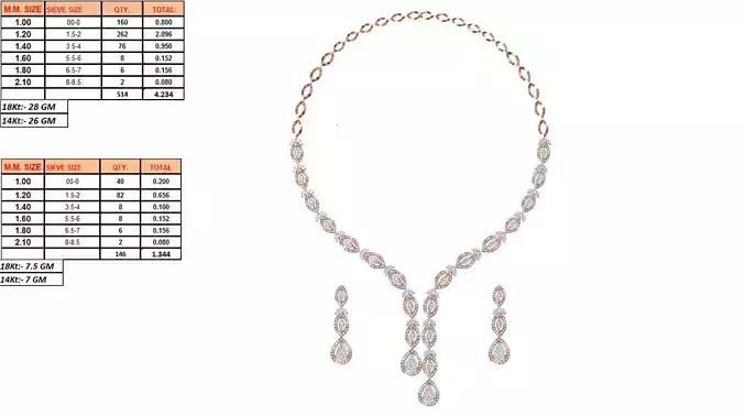 Rose Gold Jewellery Set With Diamonds 2