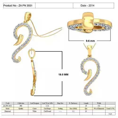 Lord Ganesh Golden Pendant With Diamonds 3