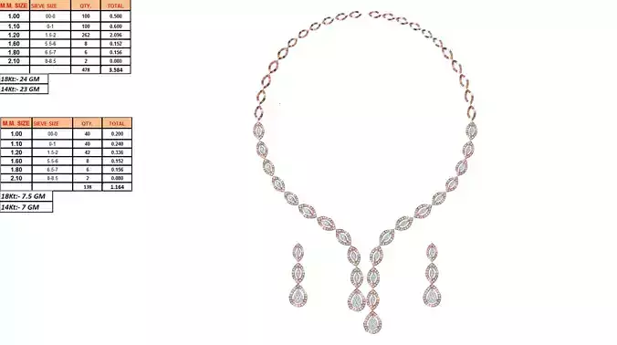 Rose Gold Jewellery Set With Diamonds 3