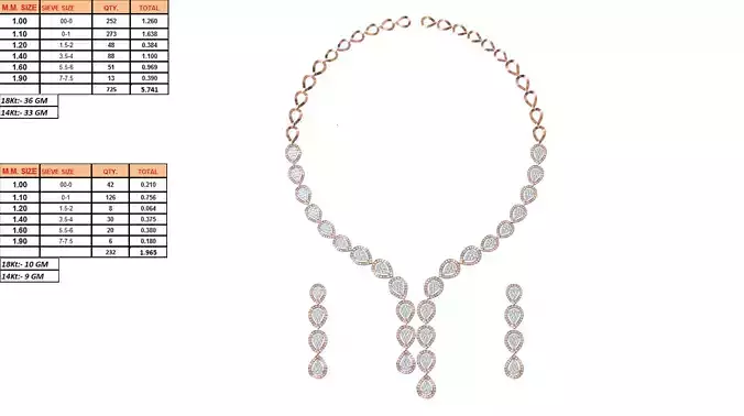 Rose Gold Jewellery Set With Diamonds 5