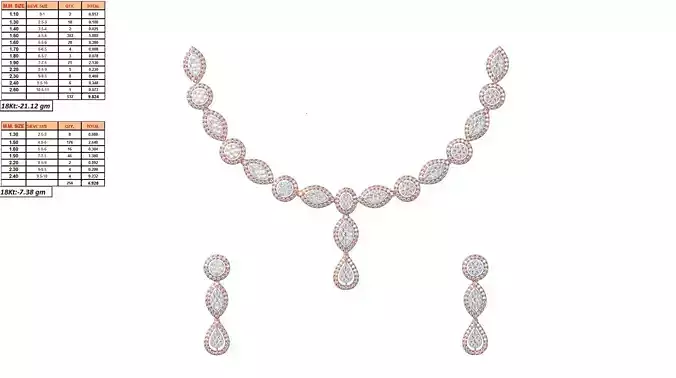 Rose Gold Jewellery Set With Diamonds 6