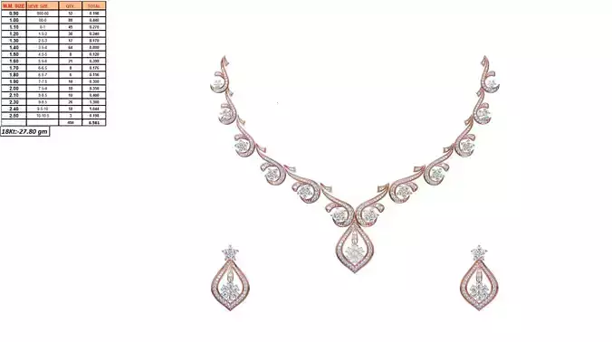 Rose Gold Jewellery Set With Diamonds 7