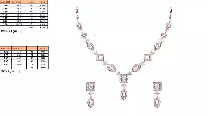 Rose Gold Jewellery Set With Diamonds 8