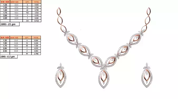 Rose Gold Jewellery Set With Diamonds 10