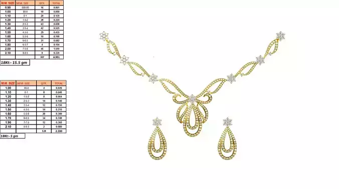 Golden Jewellery Set With Diamonds 1