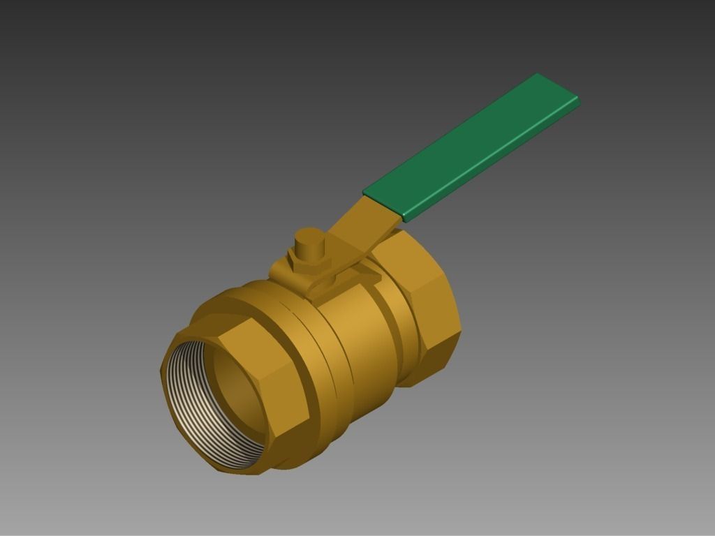 Vlvula 2 ball valve with handle Free 3D model