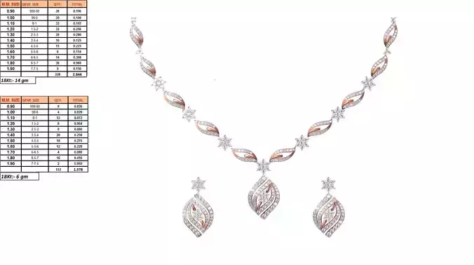 Rose Gold Jewellery Set With Diamonds 11
