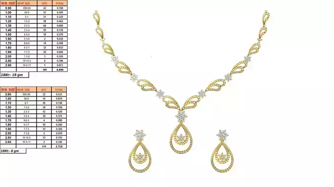 Golden Jewellery Set With Diamonds 3