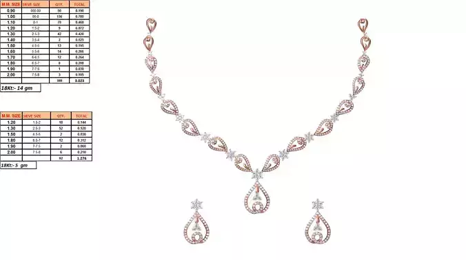 Rose Gold Jewellery Set With Diamonds 12