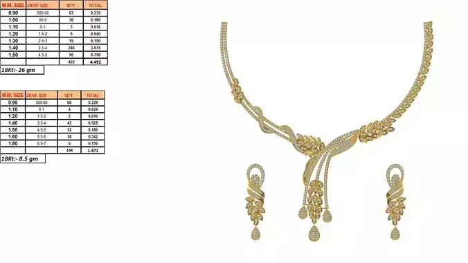 Golden Jewellery Set With Diamonds 5