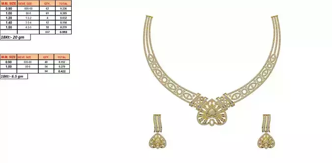 Golden Jewellery Set With Diamonds 6