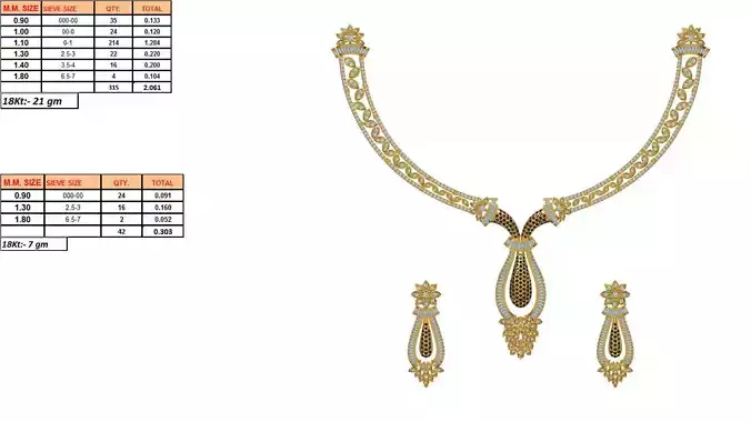 Golden Jewellery Set With Diamonds 7