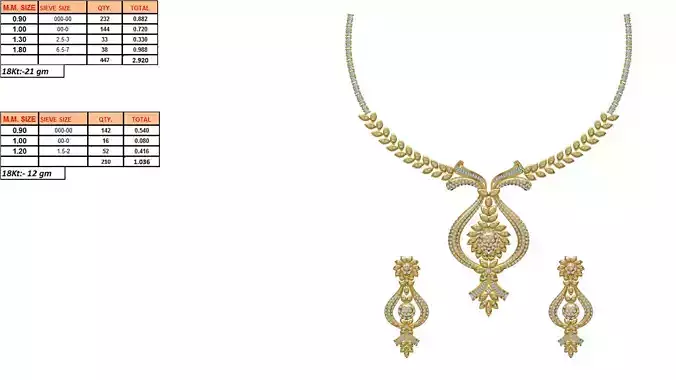 Golden Jewellery Set With Diamonds 8
