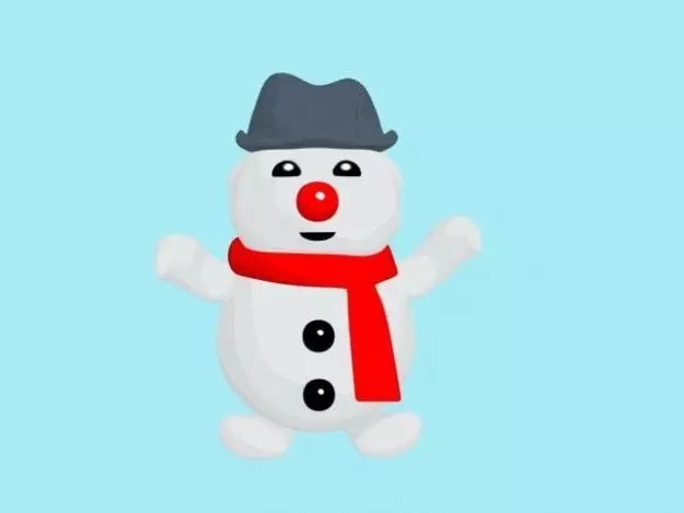 Cartoon Bouli snowman 3D model