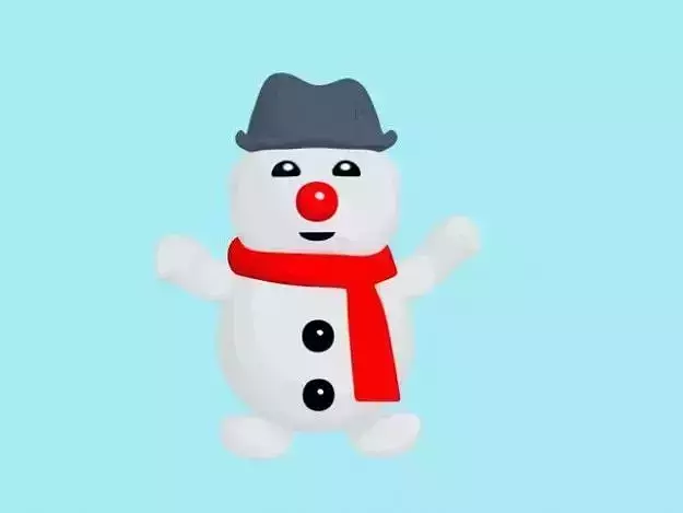 Cartoon Bouli snowman 3D model