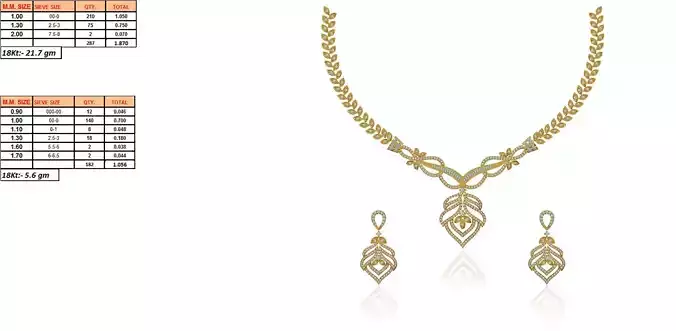 Golden Jewellery Set With Diamonds 9