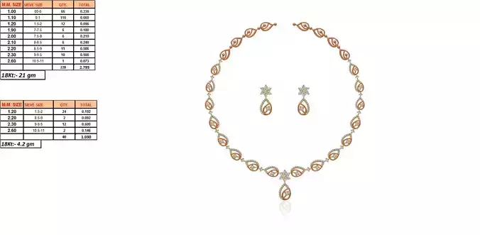 Rose Gold Jewellery Set With Diamonds 14
